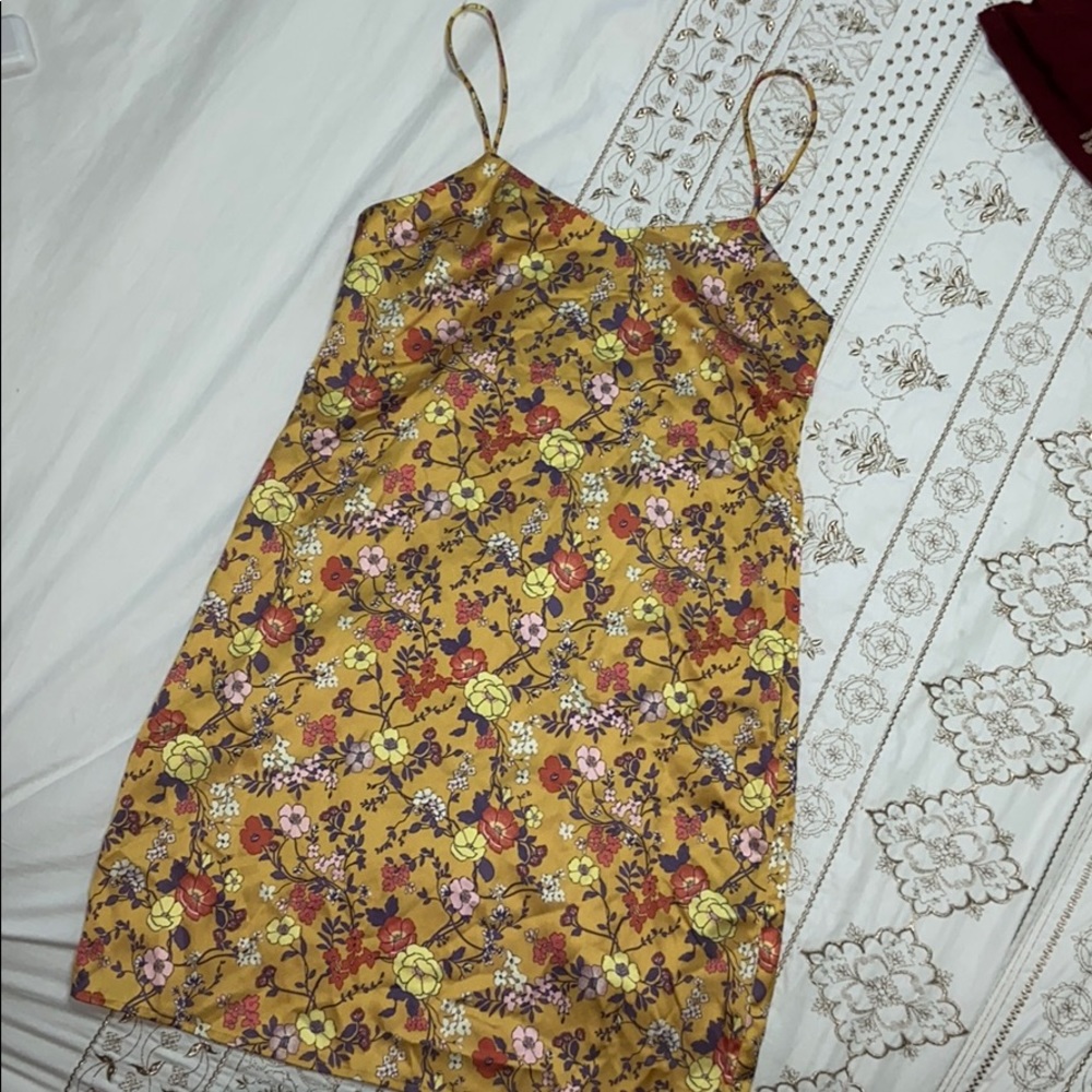 Silky floral shirt dress